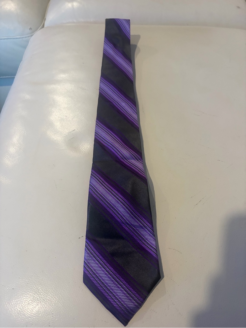 Express Purple and Black Diagonal Stripe Necktie